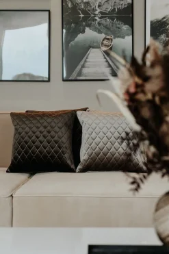 Specktrum Daytona Pillow - Silver/brown Square