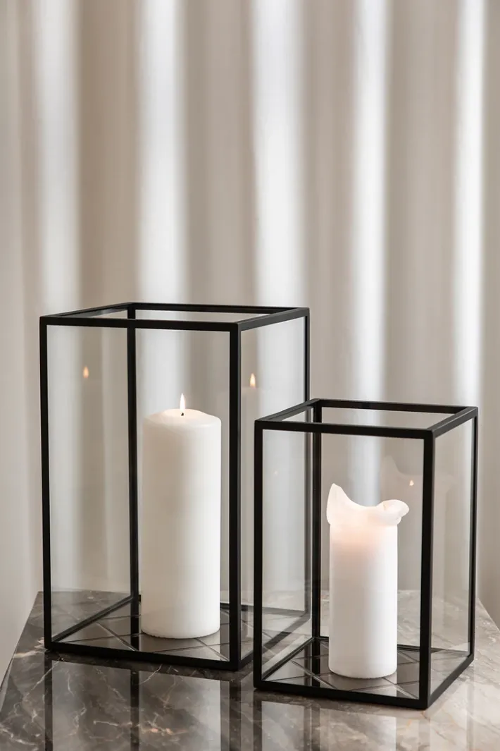 Specktrum Harlequin Lantern - Bronze Mirror, Black Frame Medium (25*25*40)