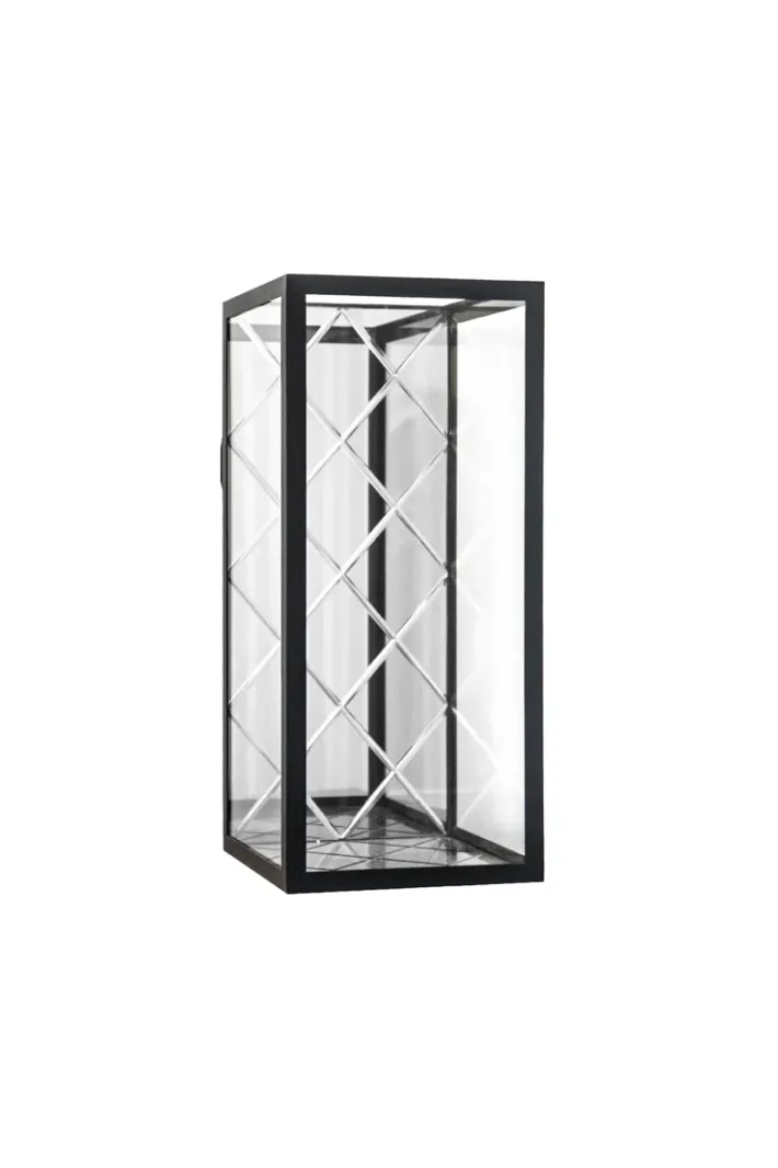Specktrum Harlequin Lantern - Clear Mirror, Black Frame Medium - wall mounted (20*20*45)
