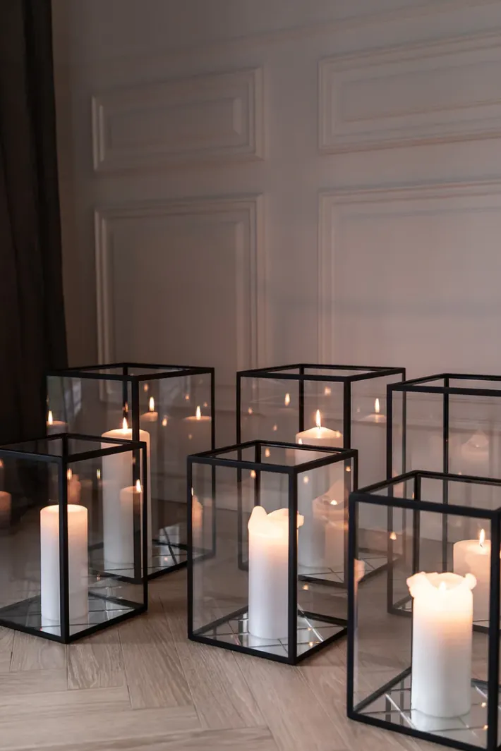 Specktrum Harlequin Lantern - Clear Mirror, Black Frame Small (20*20*30)