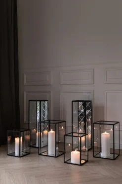 Specktrum Harlequin Lantern - Clear Mirror, Black Frame Medium (25*25*40)