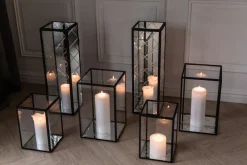 Specktrum Harlequin Lantern - Clear Mirror, Black Frame Large - wall mounted (20*20*65)