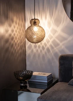 Specktrum Lily Pendant Lamp - Brown - Black Metal Harlequin Large