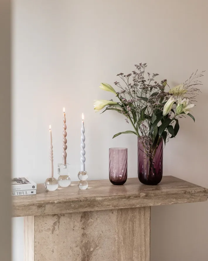 Specktrum Meadow Swirl Cylinder Vase - Plum Medium