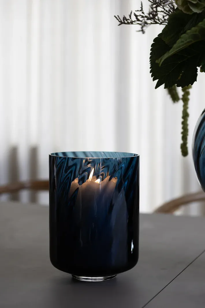 Specktrum Meadow Swirl Cylinder vase (w. foot) - Blue