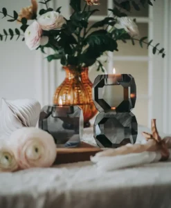 Specktrum Sky T-Light Candle Holder - Grey Stacked