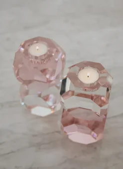 Specktrum Sky T-Light Candle Holder - Clear/Pink Stacked