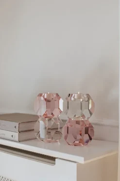 Specktrum Sky T-Light Candle Holder - Clear/Pink Stacked