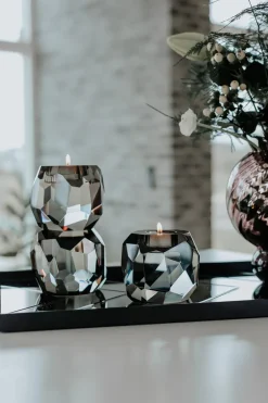 Specktrum Storm T-Light Candle Holder - Grey Stacked