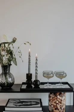 Specktrum The Curly Candle Collection - Packed with 4 Pieces per box - Steel Grey Fully Curled