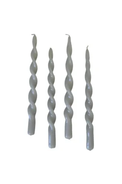 Specktrum The Glossy Candle Collection - Packed with 4 pieces per box - Steel Grey Fully Curled