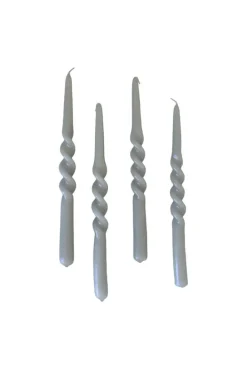 Specktrum The Glossy Candle Collection - Packed with 4 pieces per box - Steel Grey Middle Curled