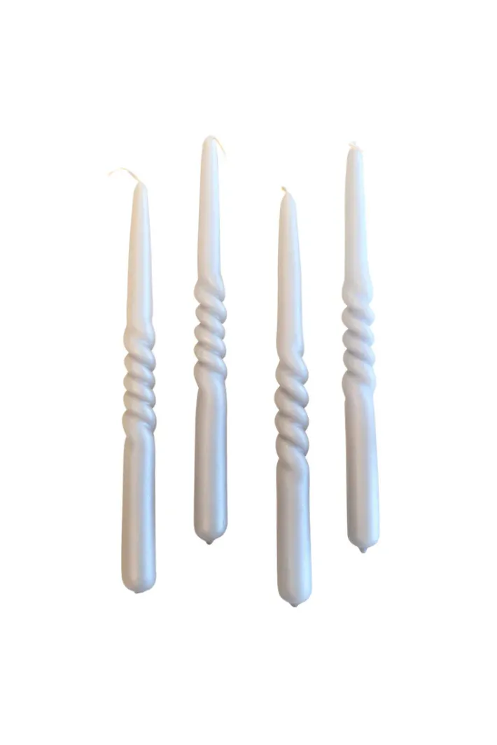 Specktrum The Pearl Candle Collection - Packed with 4 Pieces per box - Silver Grey Pearl Middle Curled