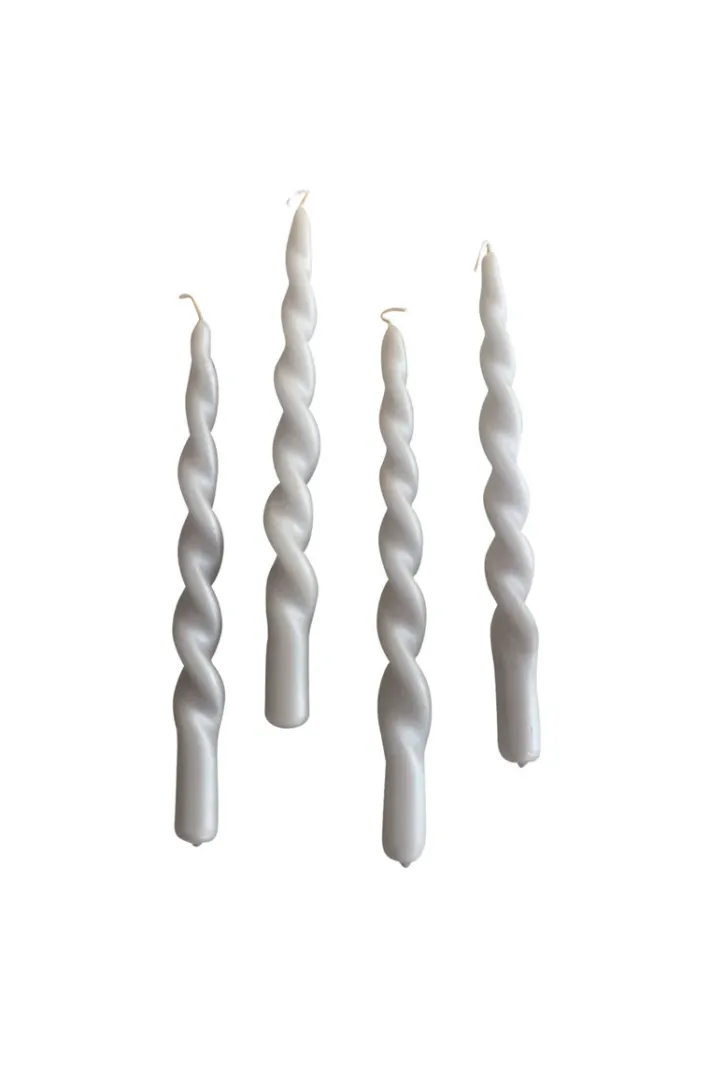 Specktrum The Pearl Candle Collection - Packed with 4 Pieces per box - Grey Pearl Fully Curled