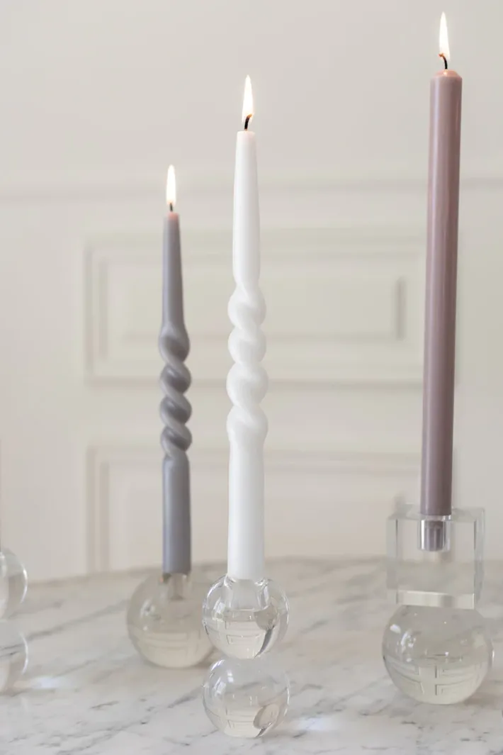 Specktrum The Pearl Candle Collection - Packed with 4 Pieces per box - White Pearl Middle Curled