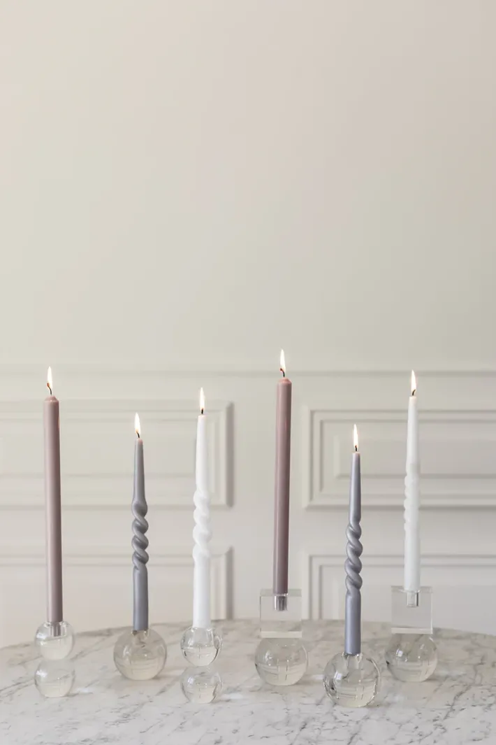 Specktrum The Pearl Candle Collection - Packed with 4 Pieces per box - White Pearl Middle Curled