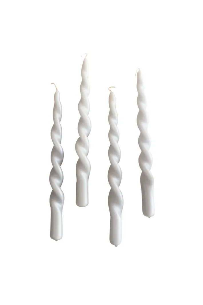 Specktrum The Pearl Candle Collection - Packed with 4 Pieces per box - Silver Grey Pearl Fully Curled