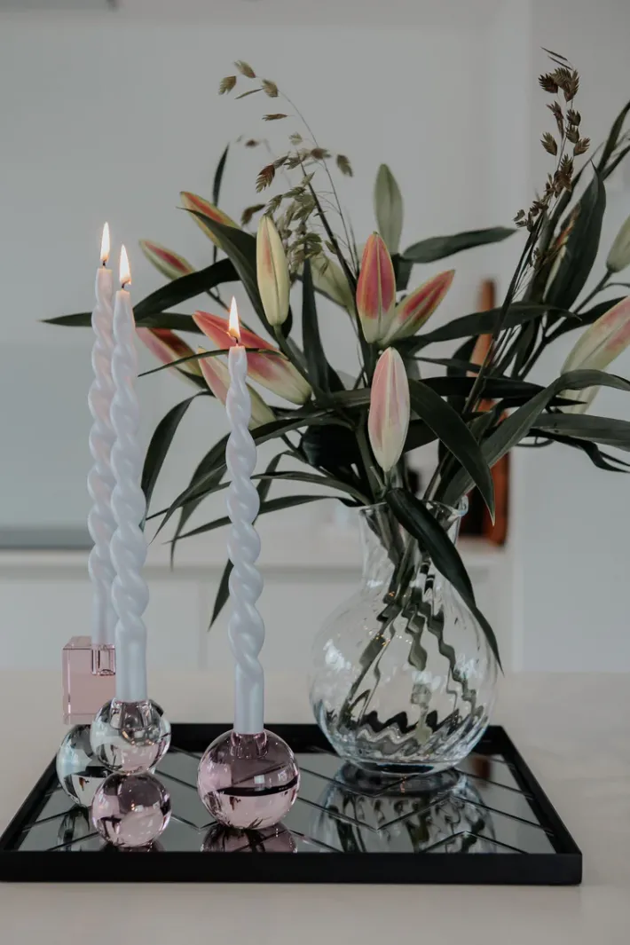 Specktrum The Pearl Candle Collection - Packed with 4 Pieces per box - Silver Grey Pearl Fully Curled