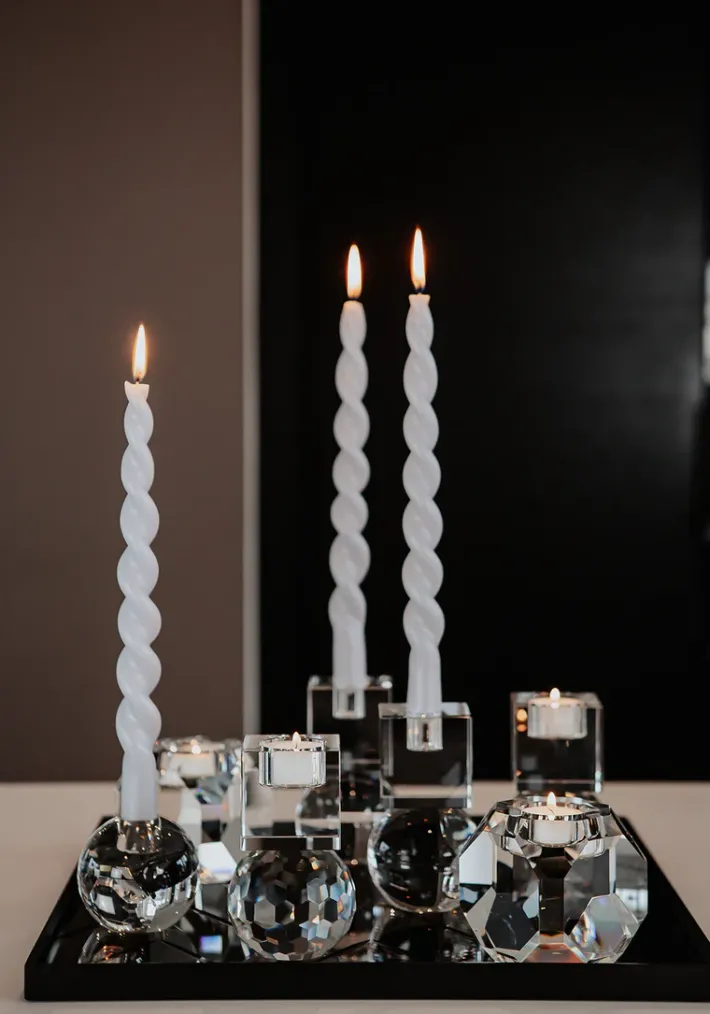 Specktrum The Pearl Candle Collection - Packed with 4 Pieces per box - White Pearl Fully Curled