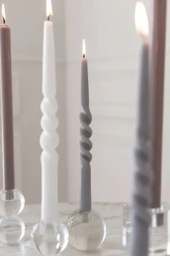 Specktrum The Pearl Candle Collection - Packed with 4 Pieces per box - Grey Pearl Middle Curled